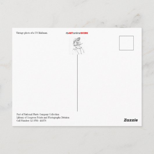 Carte Postale US Mailman (Dos)