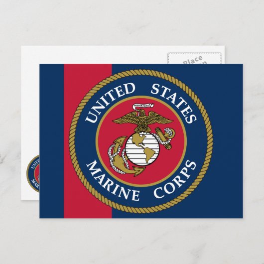Carte Postale US Marine Corps - Bleu (Devant / Derrière)