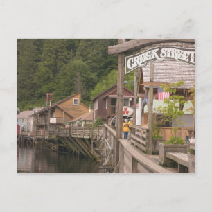 Carte Postale USA, Alaska, Ketchikan, Creek Street, centre-ville