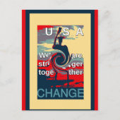 Carte Postale USA Change : Un design uni plus fort (Devant)