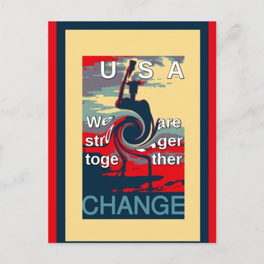Carte Postale USA Change : Un design uni plus fort (Devant)