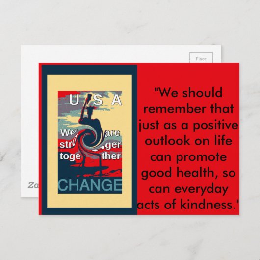 Carte Postale USA Change : Un design uni plus fort (Devant / Derrière)