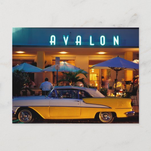 Carte Postale USA, FL, Miami, South Beach la nuit. (Devant)