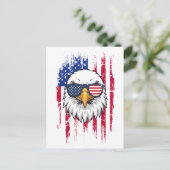 Carte Postale USA Flag And American Bald Eagle Grunge (Debout devant)
