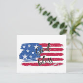 Carte Postale USA Flag God Bless America Patriotic  (Debout devant)