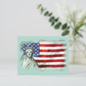 CARTE POSTALE USA FLAG & LIBERTY (Debout devant)