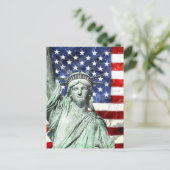 CARTE POSTALE USA FLAG & LIBERTY (Debout devant)