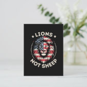 CARTE POSTALE USA FLAG, LIONS NON SHEEP (Debout devant)
