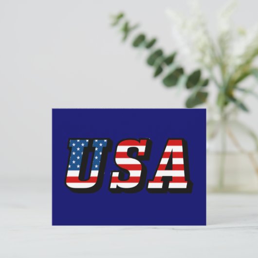 Carte postale USA Flag Text (Debout devant)