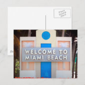 Carte Postale USA - Floride - Miami Beach - Affiche de bienvenue (Devant / Derrière)