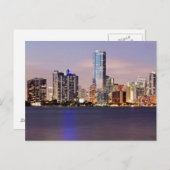 Carte Postale USA, Floride, Miami skyline à crépuscule 2 (Devant / Derrière)