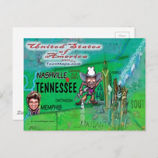 Carte Postale USA Fun Map (Devant / Derrière)