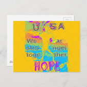 Carte Postale USA Hope : Conception texturée colorée (Devant / Derrière)
