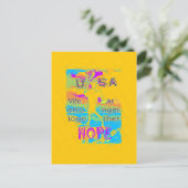 Carte Postale USA Hope : Conception texturée colorée (Debout devant)