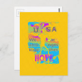 Carte Postale USA Hope : Conception texturée colorée (Devant / Derrière)
