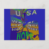 Carte Postale USA Hope Message Art (Devant)