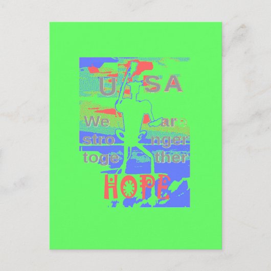 Carte Postale USA Hope : Neon Lemon & Orange Art (Devant)