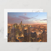 Carte Postale USA, Illinois, Chicago : Vue nocturne de la boucle (Devant / Derrière)