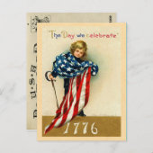 Carte Postale USA Juillet 4 Postcard (Devant / Derrière)