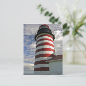 Carte Postale USA, Maine, Lubec. West Quoddy Head LIghthouse (Debout devant)