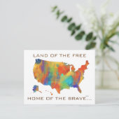 Carte postale USA MAP (Debout devant)