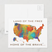 Carte postale USA MAP (Devant / Derrière)