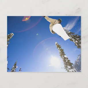 Carte Postale USA, Montana, Whitefish, Jeune homme snowboard