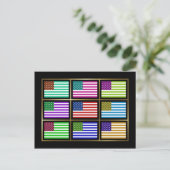 Carte postale USA Multihue Flags (Debout devant)