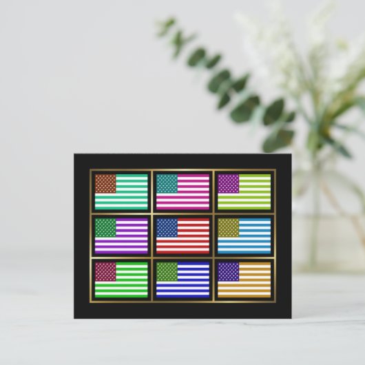 Carte postale USA Multihue Flags (Debout devant)