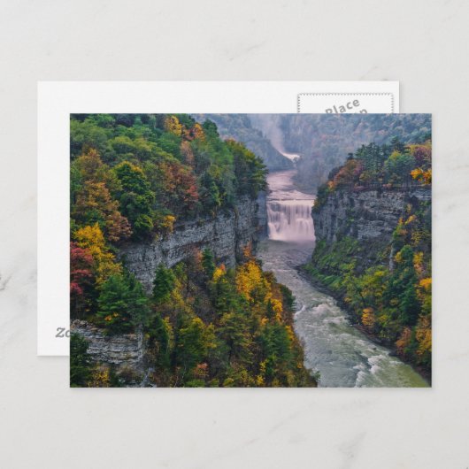 Carte Postale USA, New York, Letchworth State Park. Rivière et (Devant / Derrière)