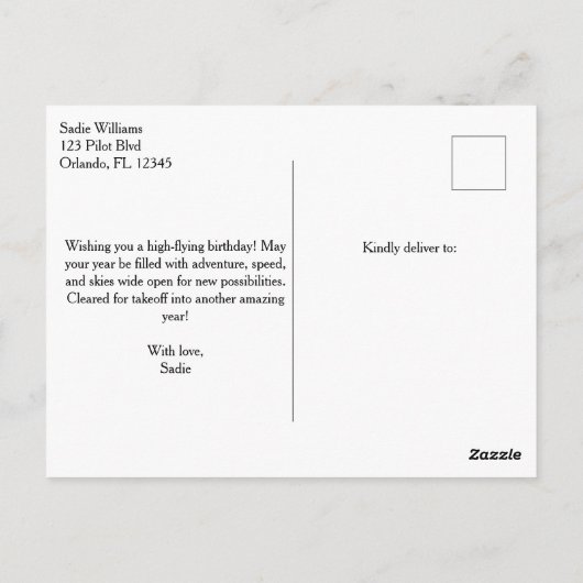 Carte Postale USA Patriotic Jet Avion (Dos)