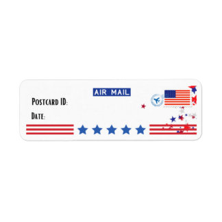 Carte postale USA Patriotic Postcross Étiquettes