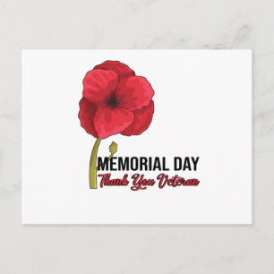 Carte Postale USA Poppy Poppy Memorial Day Veterans Day Pride