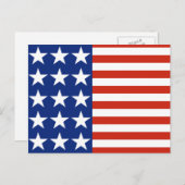 Carte postale USA Red White and Blue Stars (Devant / Derrière)