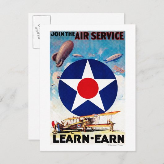 Carte Postale USA - Rejoignez le service aérien Learn-Earn (Devant / Derrière)