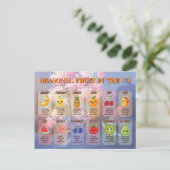 Carte Postale USA Seasonal Fruits Chart Postcard (Debout devant)