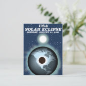 Carte Postale USA Solar Eclipse 2017 poster vintage (Debout devant)