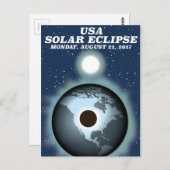 Carte Postale USA Solar Eclipse 2017 poster vintage (Devant / Derrière)