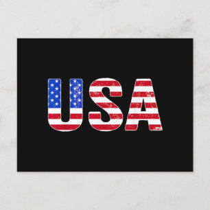 Carte Postale USA T Chemise Patriotique Drapeau Américain Hommes