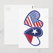 Carte Postale USA-Texas-Drapeau-Cœur (Devant / Derrière)