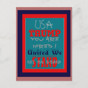 Carte Postale USA Trump Vous Êtes Embauché ! Impression d'art de