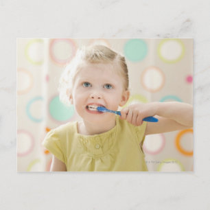 Carte Postale USA, Utah, Lehi, fille (2-3) brossant les dents