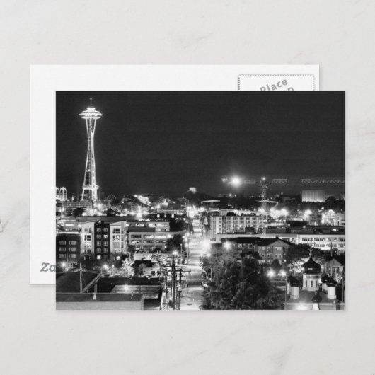 Carte Postale USA - Washington - Seattle - Space Needle en B&W (Devant / Derrière)