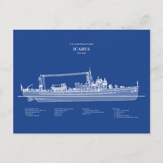 Carte Postale USCG Cutter Icarus wpc-110 - ABD (Devant)