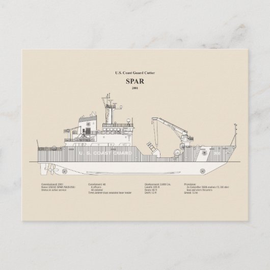 Carte Postale USCG Cutter Spar wlb-206 - SBD (Devant)