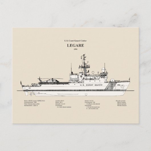 Carte Postale USCG Legare wmec-912 - SBD (Devant)