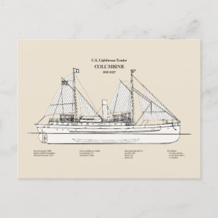 Carte Postale USCG Lighthouse Tender Columbine - SBD