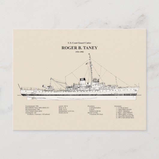 Carte Postale USCG Roger B. Taney whec-37 - SBD (Devant)