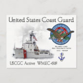Carte Postale USCGC Active WMEC-618 Découpe d'endurance moyenne (Devant)