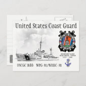 CARTE POSTALE USCGC BIBB WPG-31/WHEC-31 CUTTER (Devant / Derrière)
